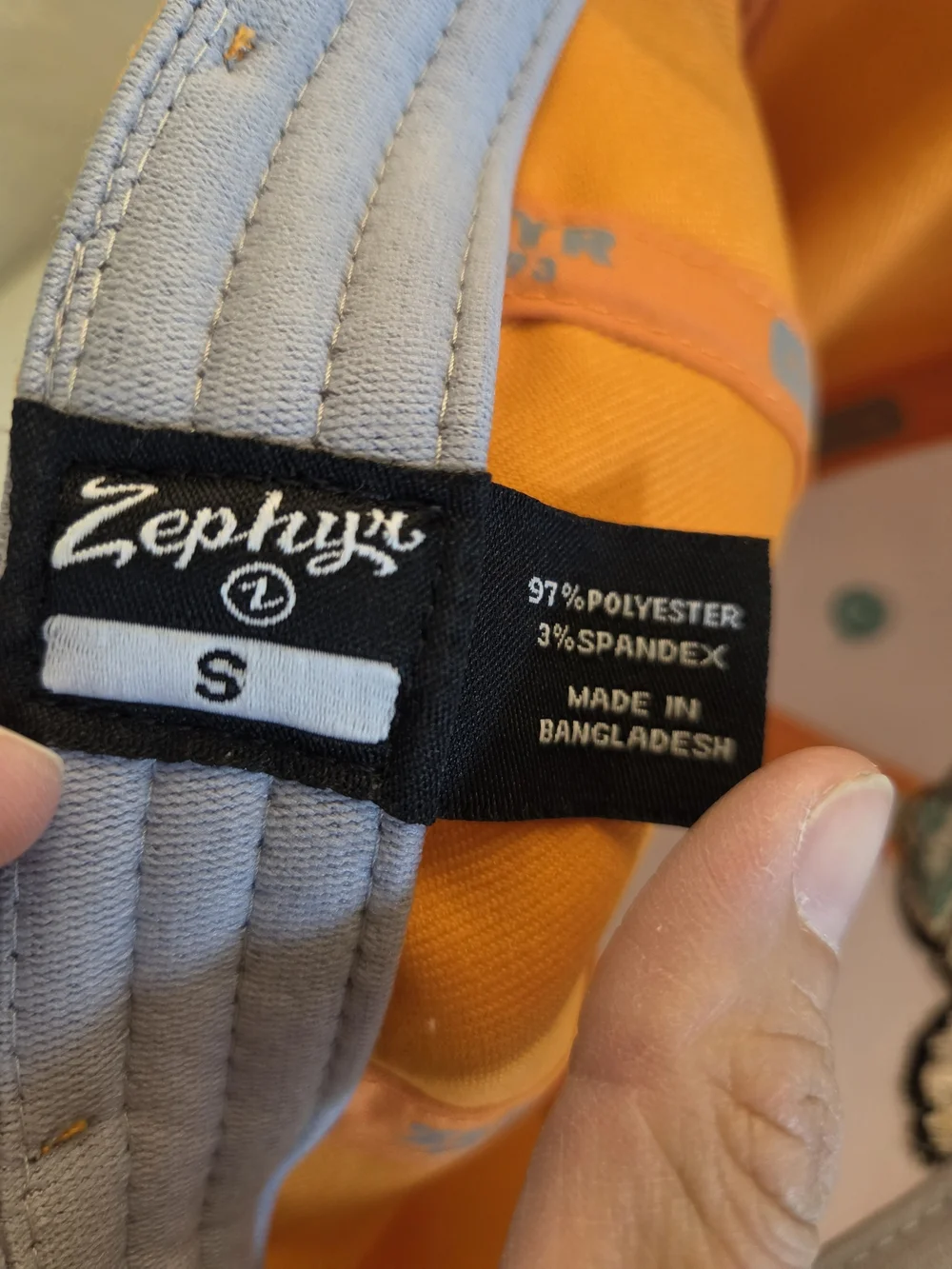 Zephyr Orange & Light Gray Baseball Cap with Black Label